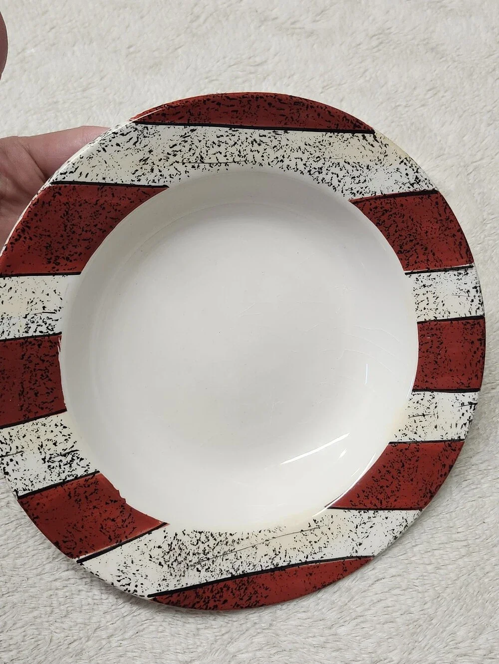 • Lot of 2 VTG 1997 Sakura Warren Kimble Colonial Flag Soup Bowls 7.5